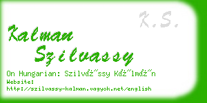 kalman szilvassy business card